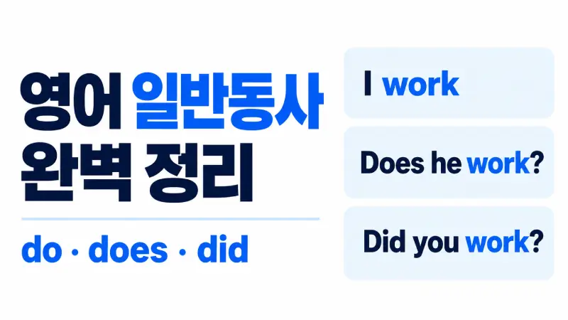 영어 일반동사 do does did 차이와 부정문 의문문 만드는 법을 설명하는 기초 영어 문법 강좌